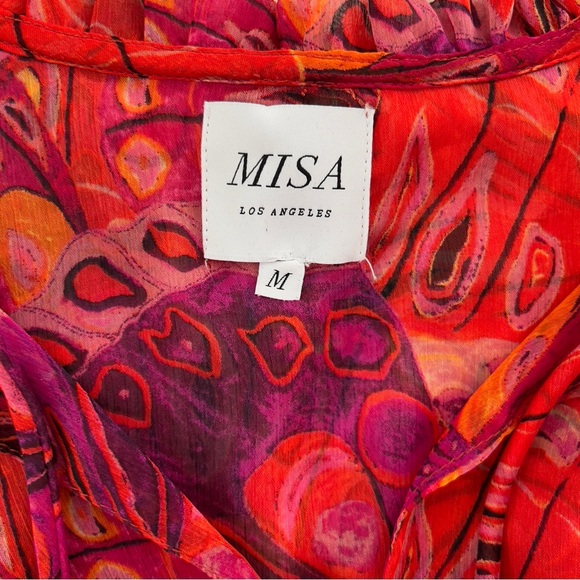 MISA Los Angeles Dominique Mini Dress in Red Purple Abstract Butterfly SZ M - Picture 9 of 13